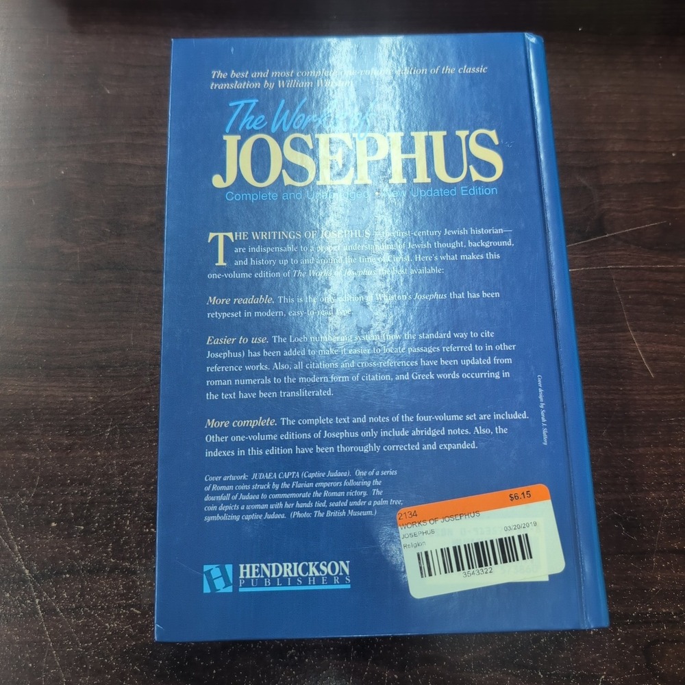 The Works of Josephus Complete and Unabridged New Updated Edition Hardcover - Picture 5 of 5